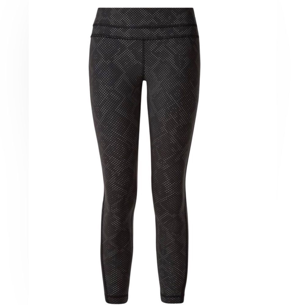 Lululemon Pace Tight Full-On Luxtreme Lights Out Black/Ravish Reptile 23” Crop S